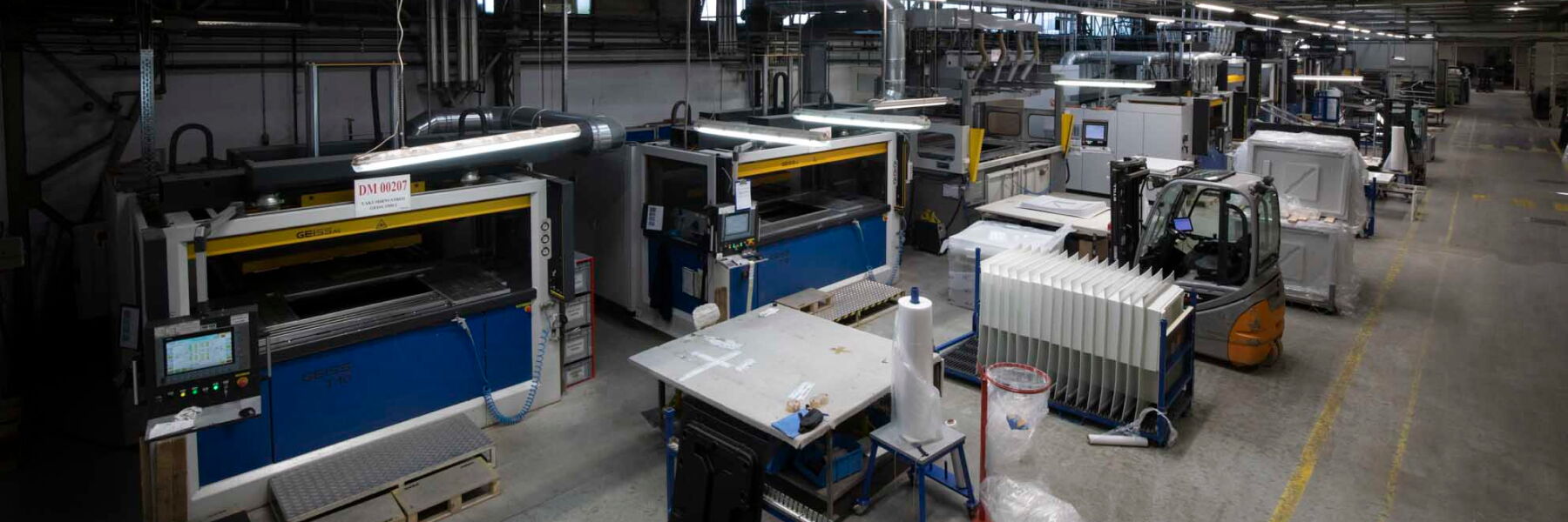 High-volume thermoforming production area with modern machinery